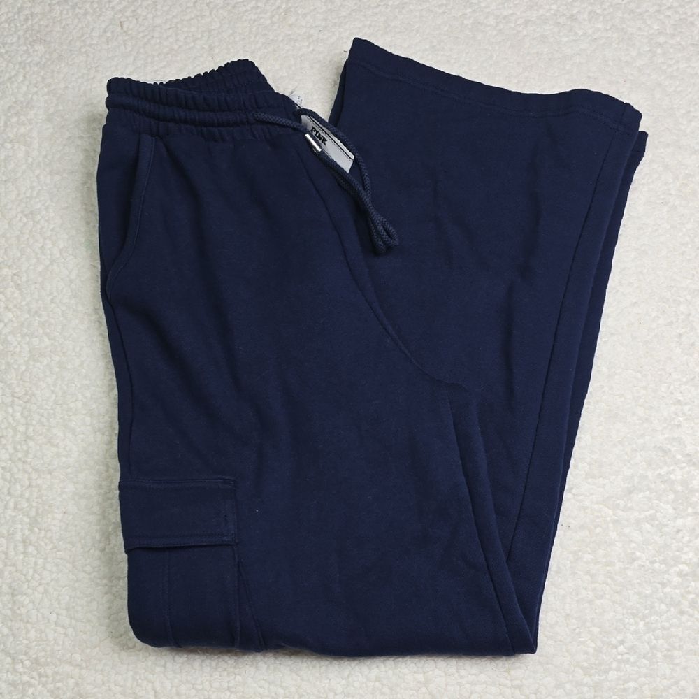 3343 NWT PINK Campus Fleece Wide-Leg Cargo Sweatpants Sz Small